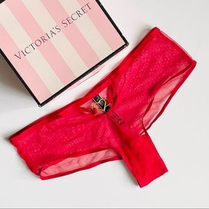 MEDIUM Victoria’s Secret sheer mesh red cheeky panty